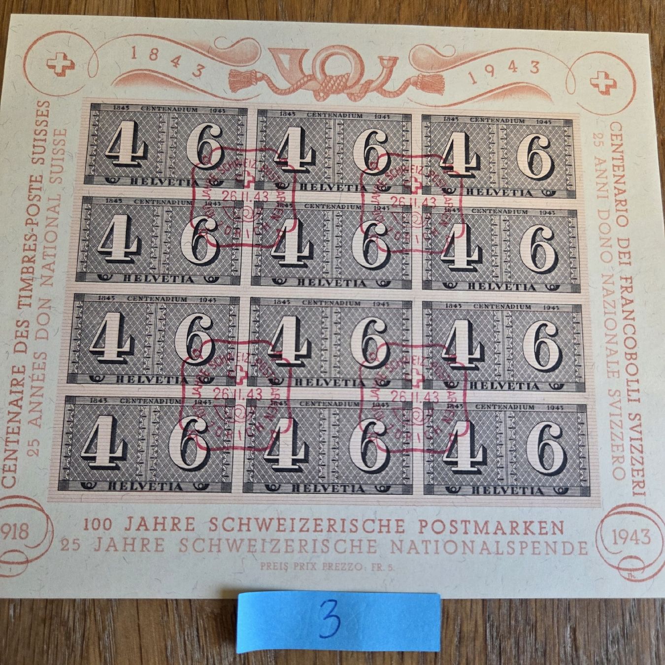 Tutti i francobolli: Briefmarken Block 4+6 Helvetia 1943 – Usato da Stans venduto da Ducati16