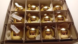 Christbaumkugeln Gold 12 Stück aus Glas,5cm Durchmesser