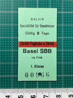 Balair Spezialbillett Zürich Flughafen - Basel SBB via Frick