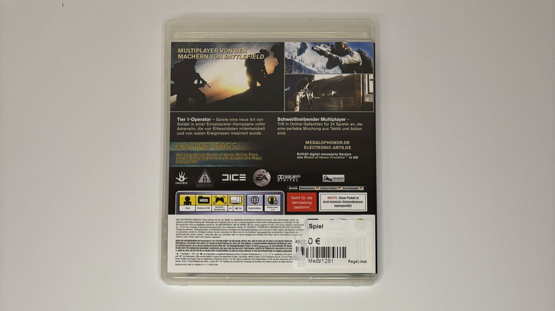 Giochi: PS3 - Medal of Honor – Usato da Allschwil venduto da Bullach 2