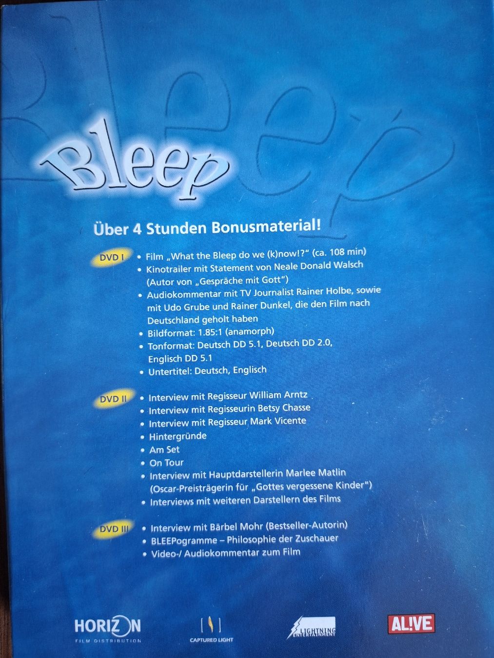 Tutti i DVDs: DVD "Bleep" mit Bonusmaterial, 3 DVDs – Usato da Hermetschwil- Staffeln venduto da Milou07 1