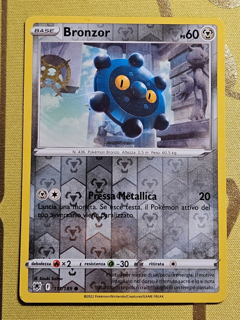 Pokémon Carte collezionabili: Astral Radiance - Bronzor 111/189 IT – Usato da Bellinzona venduto da Pokemarco