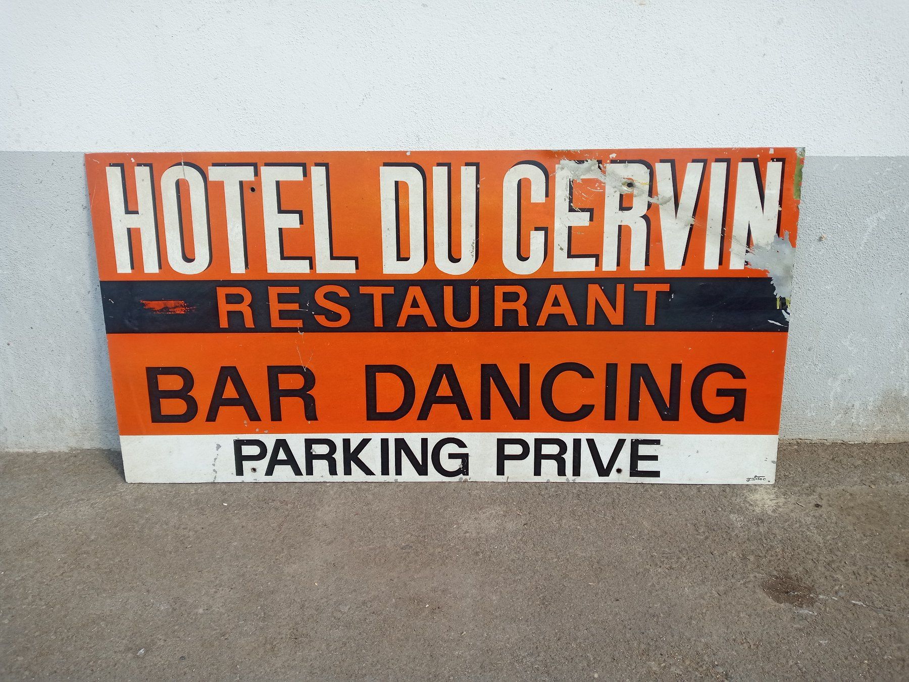 Schilder: Alte Schild Hotel du Cervin Grafidec – Gebraucht aus Prez-vers-Siviriez von Monija70