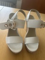 Keilabsatz Sandalen weiss Lederoptik Grösse 37