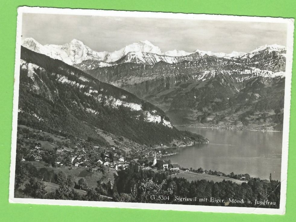 Ansichtskarten: Sigriswil mit Eiger, Mönch und Jungfrau – Gebraucht aus Zürich von t24_de
