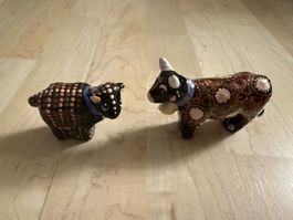 Tonfiguren Kuh und Ziege Töpferei Aebi