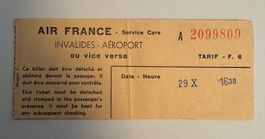 Historisches Busticket der Air France (Service Cars)