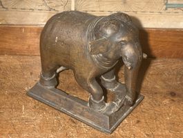 Antiker Indisch Tibetischer Elefant Figur aus Bronze