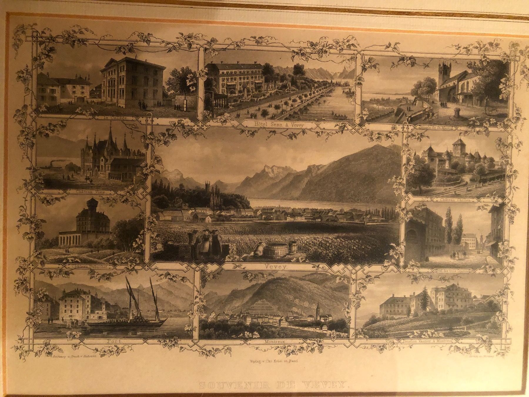 Poster & Bilder: Souvenir de Vevey.Verlag Chr.Krüsi,Basel – Gebraucht aus Wald ZH von mlnt 6