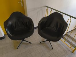 Eames La Fonda Armchair DAL schwarz Leder oder Vinyl vintage