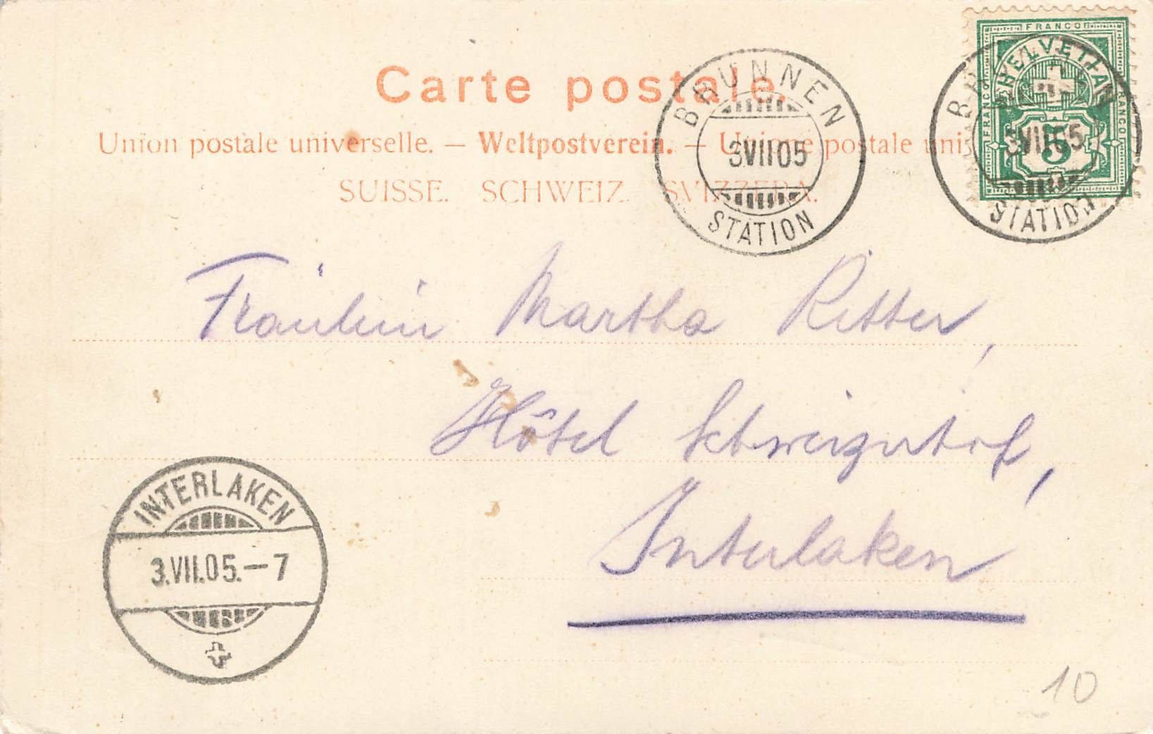 Cartoline postali: Brunnen mit frohalpstock animierte – Usato da Biasca venduto da Blenio71 1