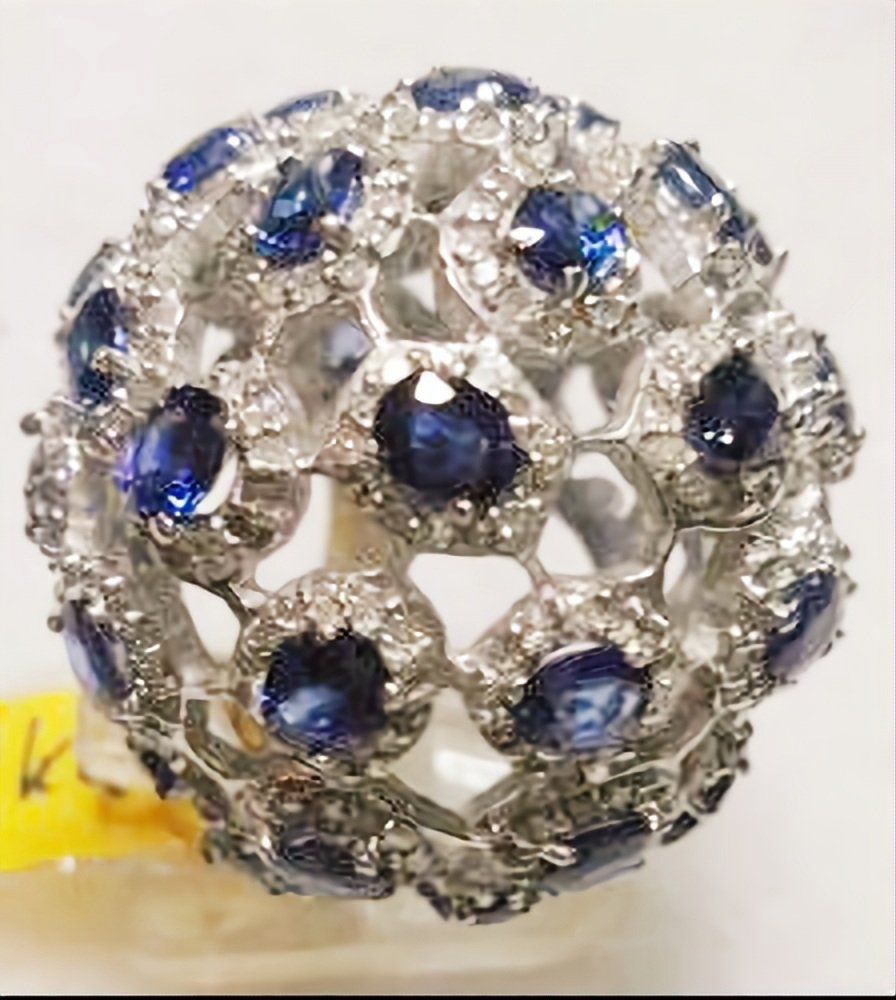 Anelli: Spektakulärer Saphir-Brillant-Ring – Nuovo (secondo la descrizione) da Zürich venduto da Bieter04 1
