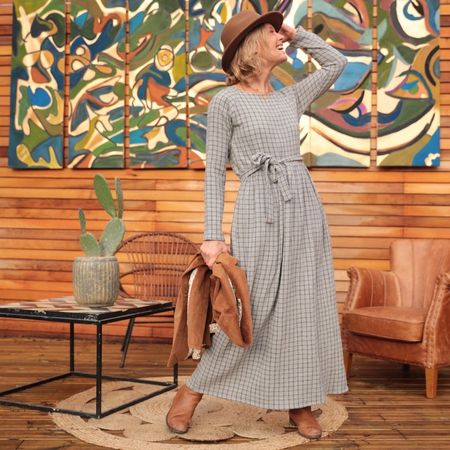 Herbstliches Karo Kleid Gr.M/L und XL bequem & stylisch