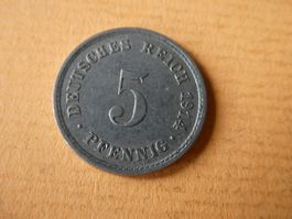 Dt. Reich 1914 A,  5 Pfennig