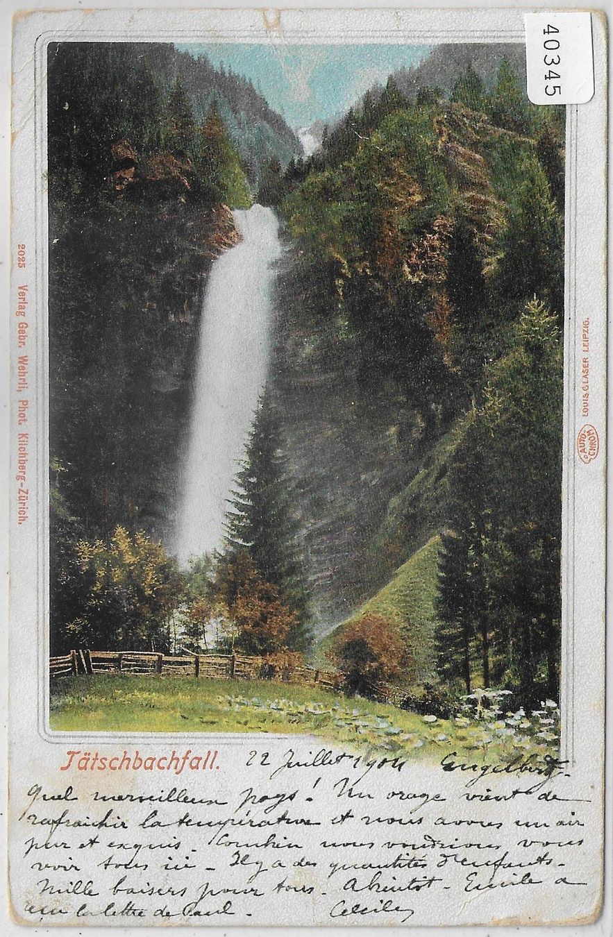 Cartoline postali: Tätschbachfall - Engelberg – Usato da Ettingen venduto da Kartenplanet