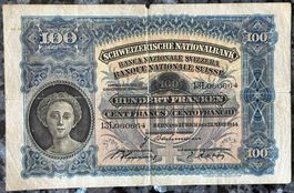 Schweizer 100-Franken-Note von 1944, Sammlerstück!