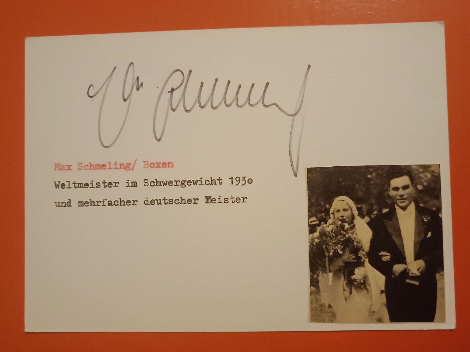 Autografi: Max Schmeling - Box Weltmeister - 2005 verstorben – Usato da Menziken venduto da Artographs