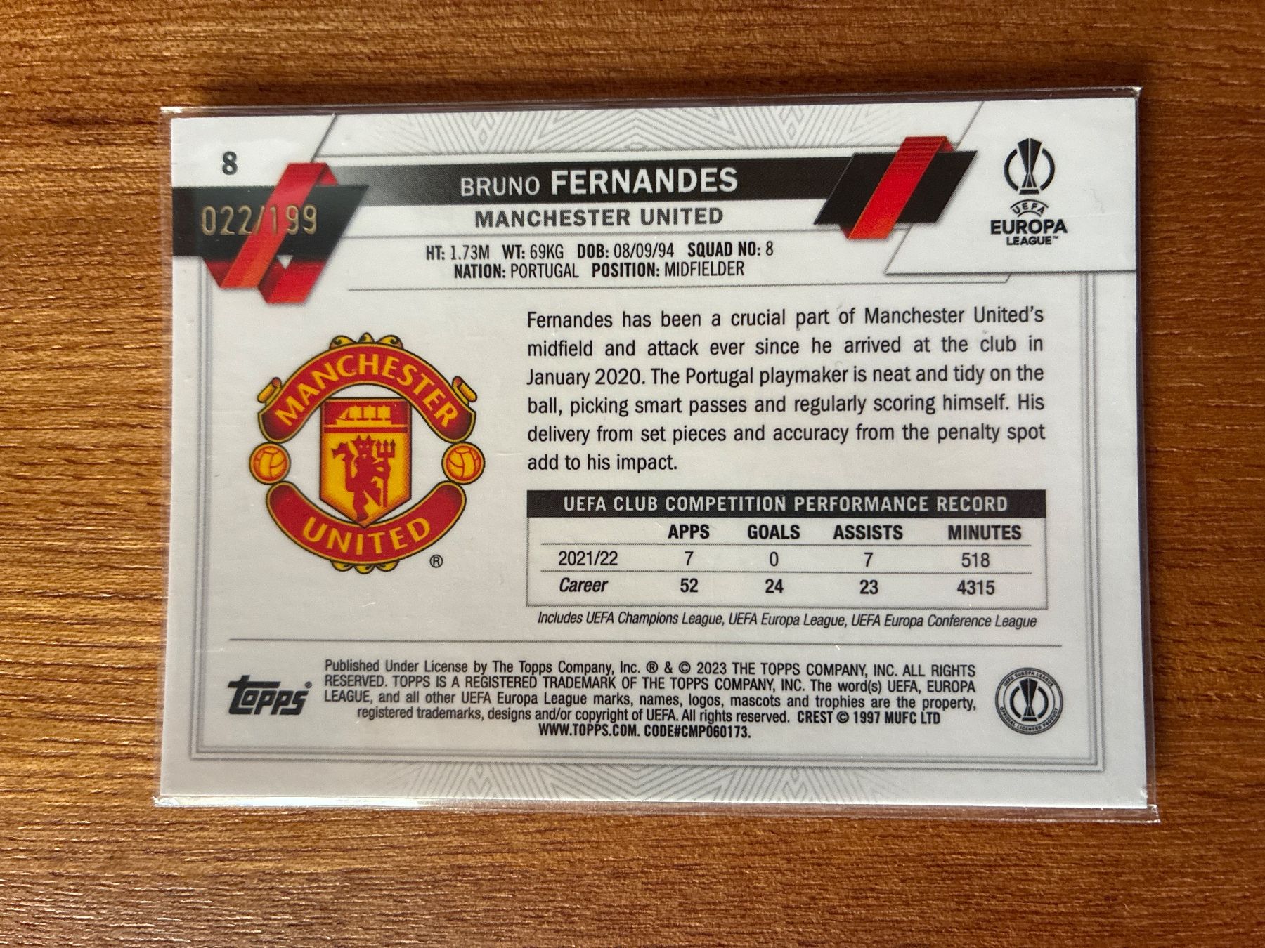 Topps Carte collezionabili: Topps Chrome Bruno Fernandes Man Utd. /199 – Usato da Wangenried venduto da Garagara 1