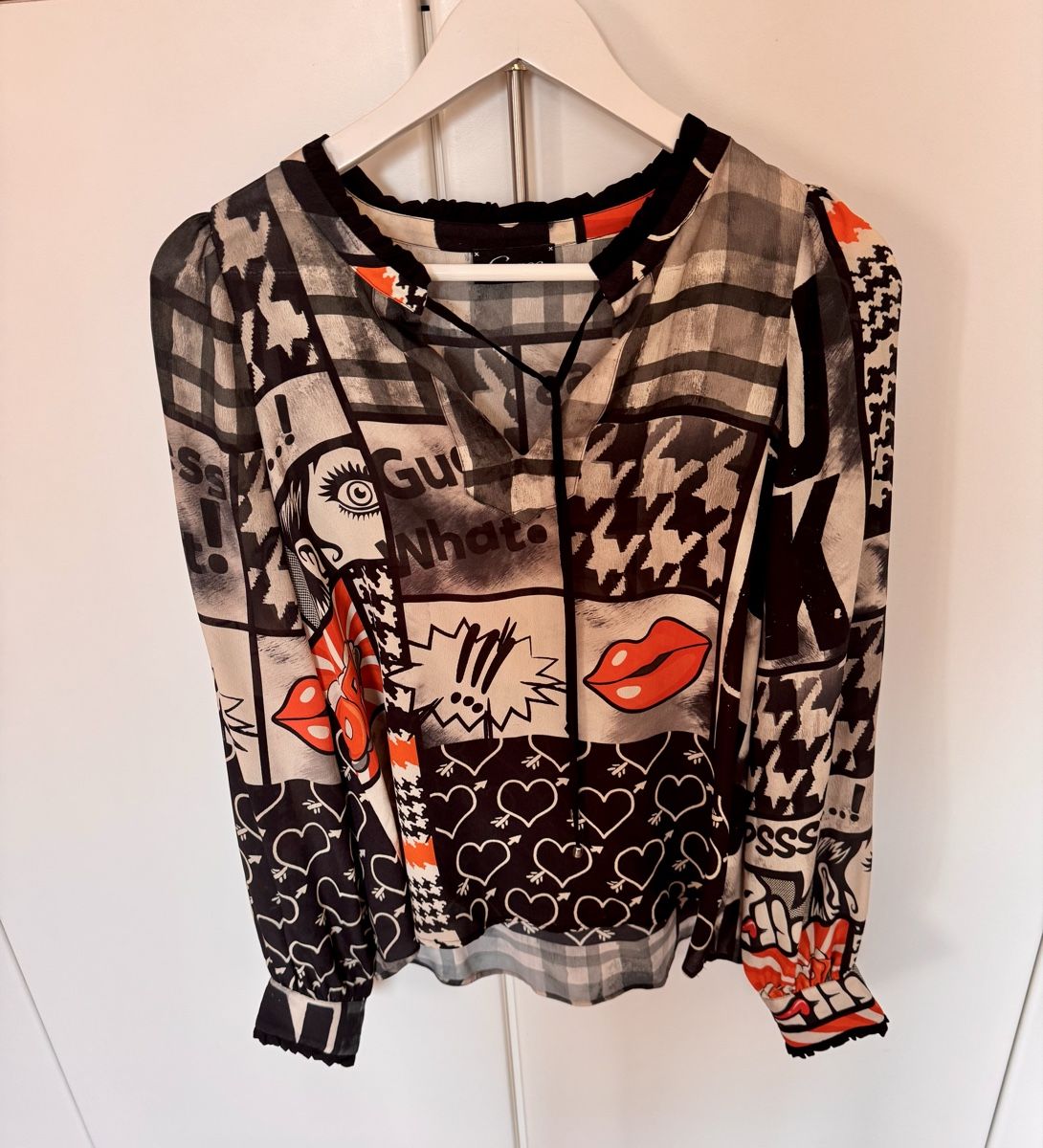 Grace Camicette: Grace camicia in misto seta con stampa bocche – Usato da Porza venduto da GioCa65 1