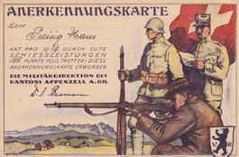 Anerkennungskarte Militärdirektion Appenzell AR 1927