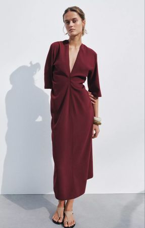 Robe midi bordeaux M/Burgunderrotes Midikleid M