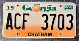 Original USA Nummernschild Georgia 1996 ACF 3703