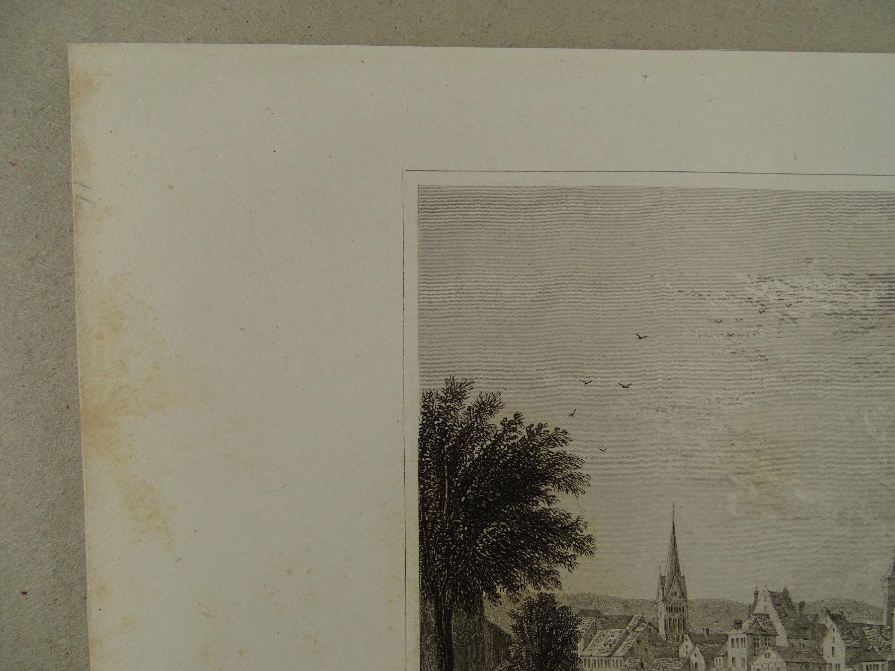 Stiche: SCHAFFHAUSEN, STAHLSTICH 1836/1838 – Gebraucht aus Grüningen von Kartensammler 2