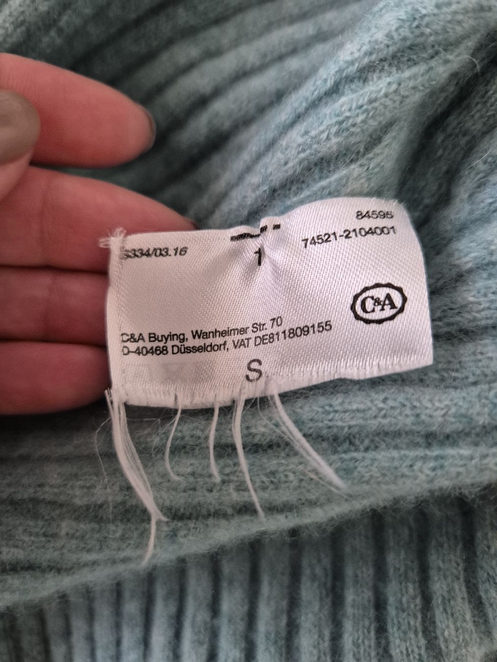 Maglioni & Felpe: ​C&A Pure Cashmere Pullover Rippstrick Gr. S Hellblau/Mint  – Usato da Affoltern am Albis venduto da Diana888 3