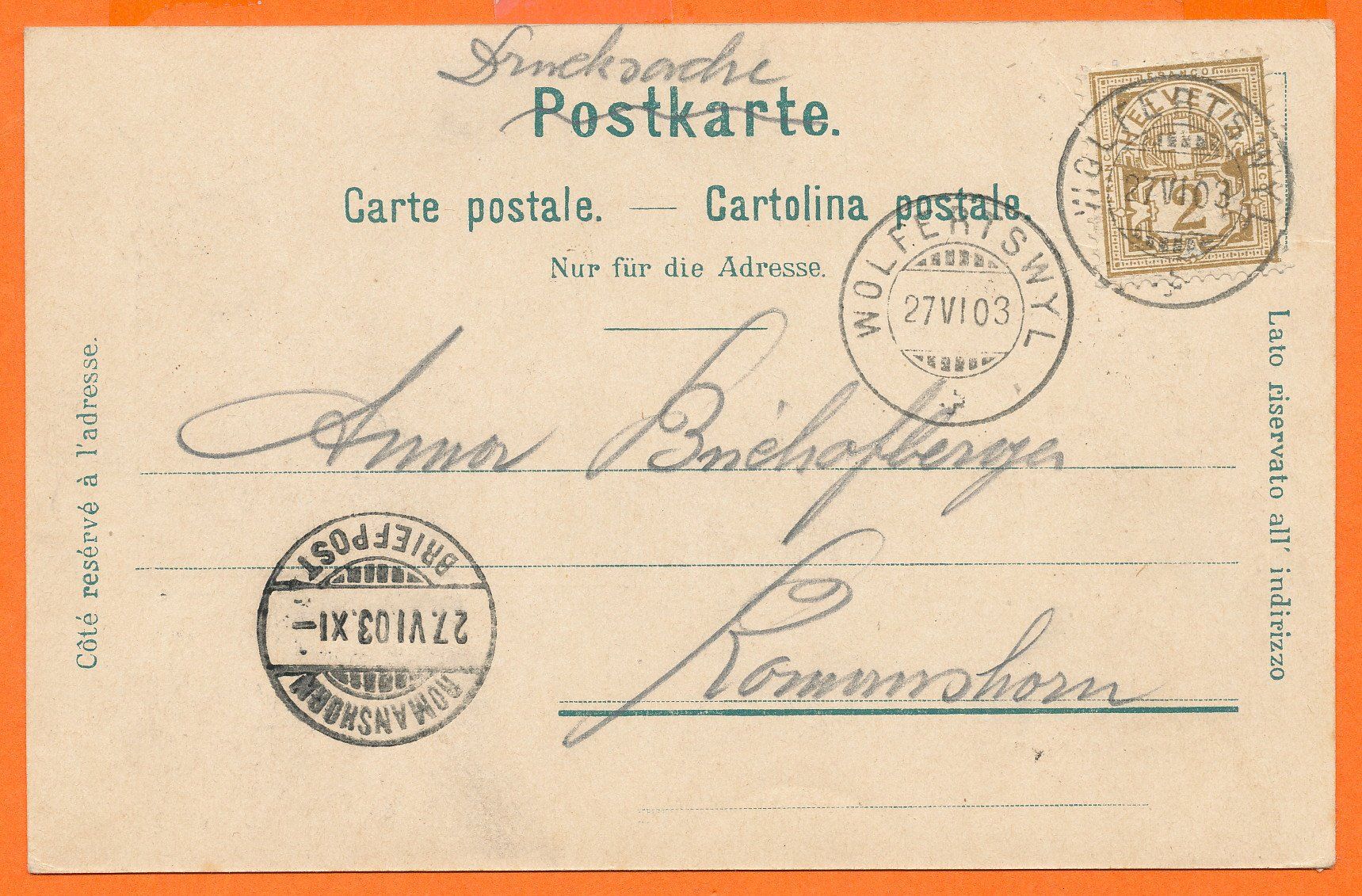 Cartoline postali: Gruss aus MAGDENAU / SG - 2 Bild - 1903 – Usato da Liestal venduto da flohmy 1