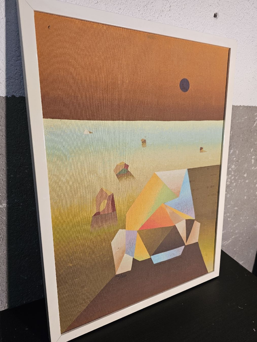 Grafica & Litografie: Abstraktes Gemälde mit geometrischen Formen, gerahmt – Usato da Meisterschwanden venduto da Luluku 3