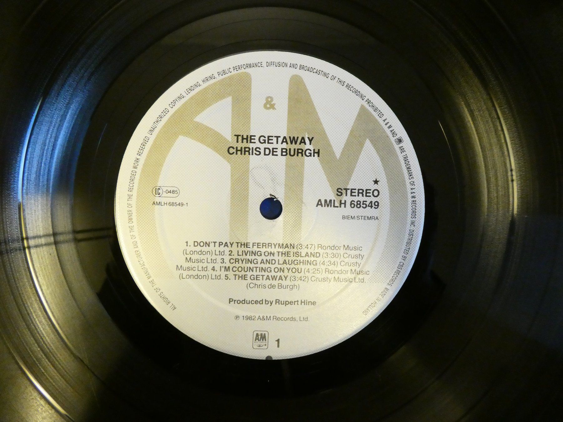 Dischi in vinile: LP "Chris de Burgh - The Getaway" (VG) – Usato da Münchenstein venduto da tsp01 3