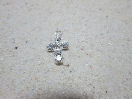 Wundervoller Ketten Anhänger Kreuz Strasssteinen 925er Silbe