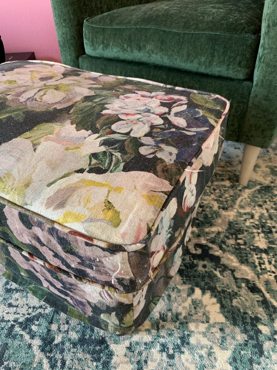 Poltrone: Retro Sessel Grün mit Blumenhocker – Usato da Luzern venduto da deb_dg6g 6
