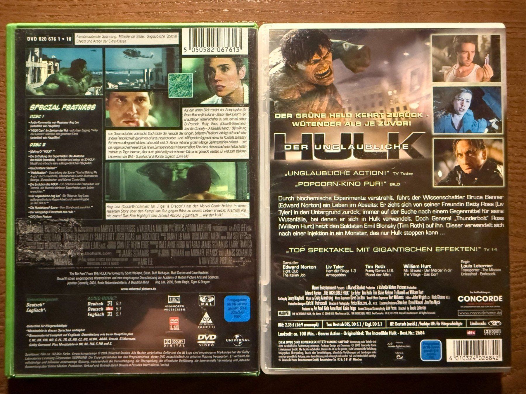 Tutti i DVDs: Hulk & Hulk - Der unglaubliche – Usato da Zürich venduto da FilmFreunde 1