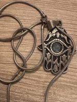 Pendentif Khamsa en Argent Massif 925 et Chaîne Serpent 21gr