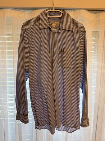 Herren Hemd Pierre Cardin gestreift Grösse L blau weiss