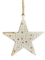 Deko Stern aus Metall altweiss gold H20cm