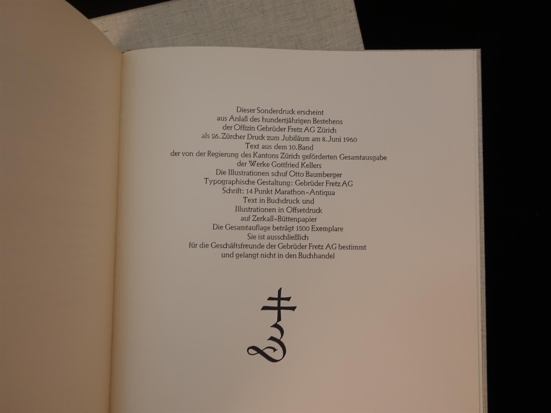 Libri: Gottfried Keller Otto Baumberger – Usato da Gutenswil venduto da Optico 3