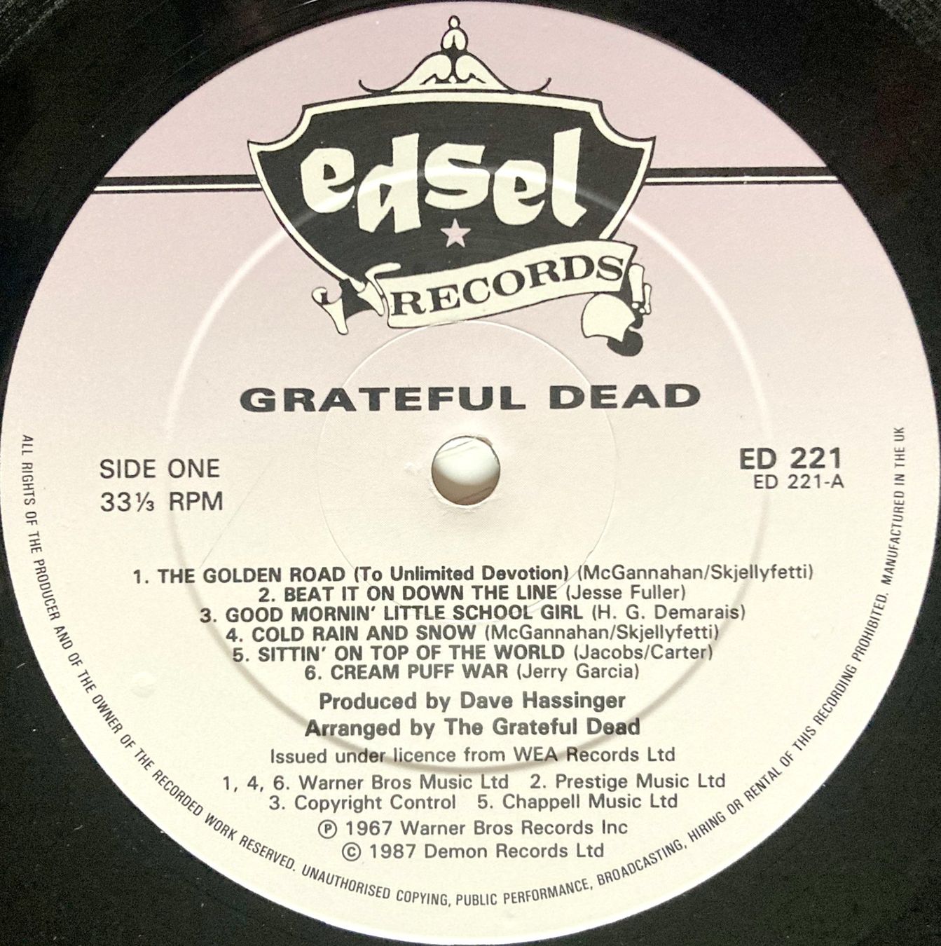 Dischi in vinile: GRATEFUL DEAD - S/T – Usato da Bottens venduto da hotter-than-hell 2