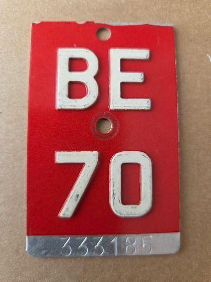 Sachs Ecriteaux: Velonummer BE 70 plaque velo – D'occasion à Schenkon par Uhu007