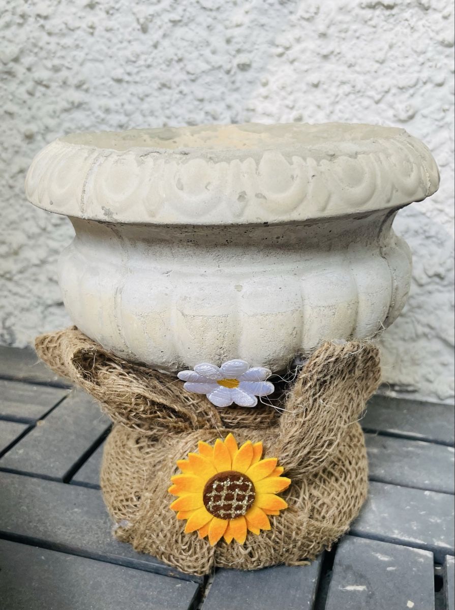 Pots de fleurs: Blumentopf mit Jute und Blumen Deko Neu – Neuf avec emballage d'origine à Au ZH par Jaggy4