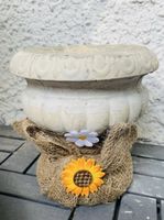 Blumentopf mit Jute und Blumen Deko Neu