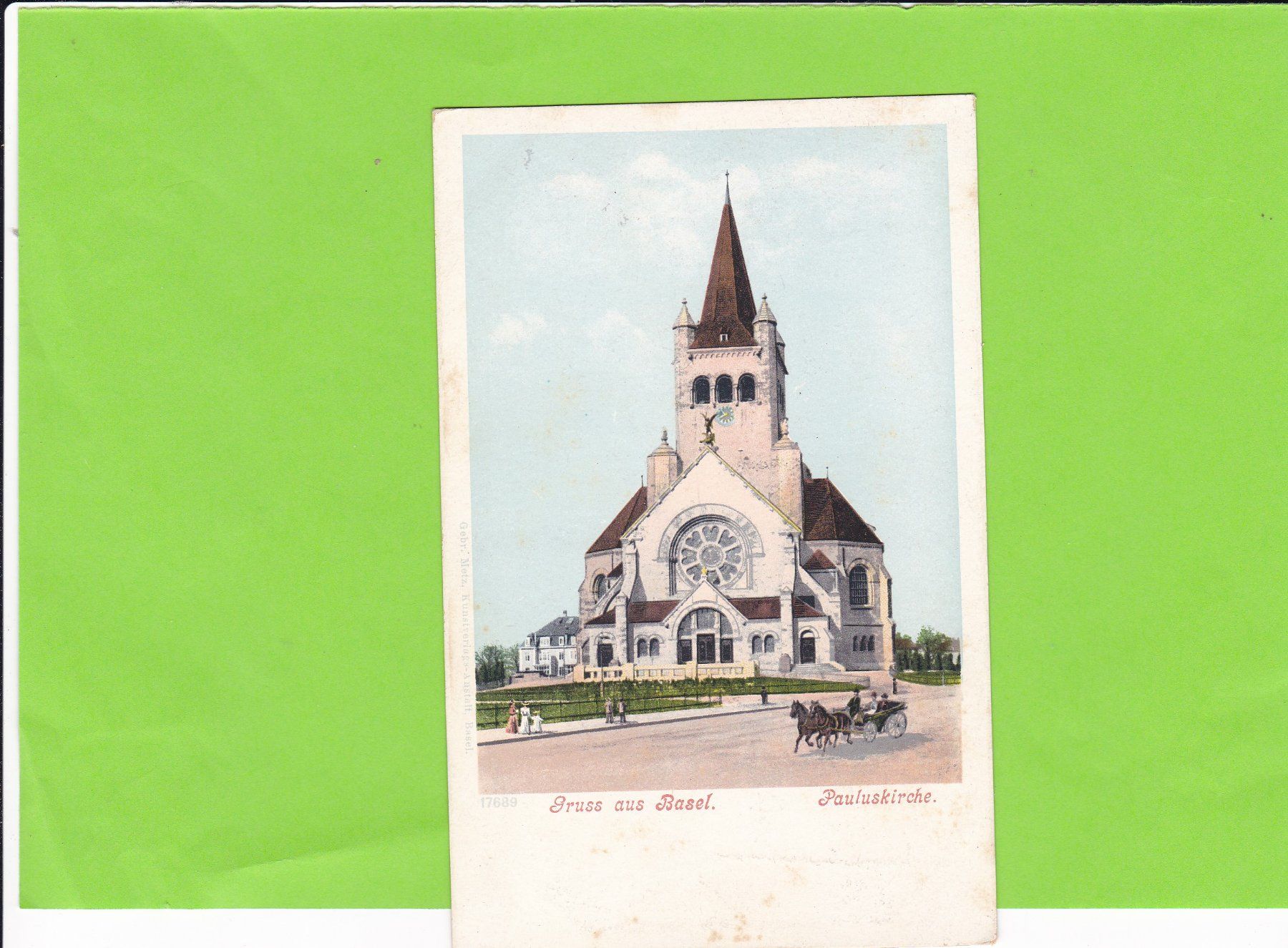 Cartes postales: Gruss aus Basel. Pauluskirche-Kutsche – D'occasion à St. Peterzell par neckertal