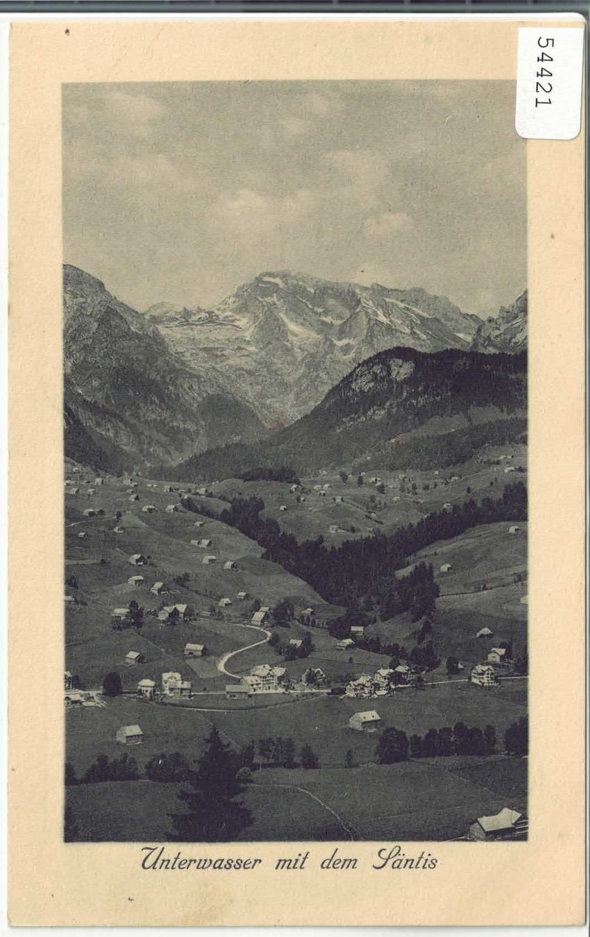Cartoline postali: Unterwasser mit dem Säntis – Usato da Ettingen venduto da Kartenplanet