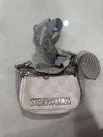 Steve Madden Tasche Silber Grau Krokoprägung mit Pochette...