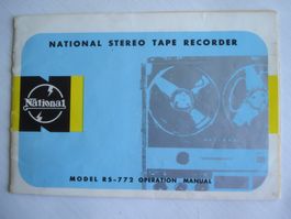 Vintage Bedienungsanleitung NATIONAL Stereo Tape Recorder