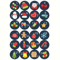 24 Adventskalender Aufkleber Sticker Weihnachten (4)