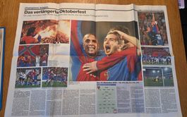 FCB, FC Basel Champions League 2008. Internationale Zeitunge