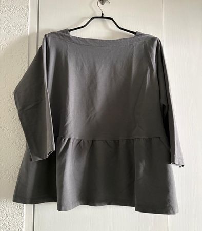 Baumwoll-Sweatshirt, spezieller Schnitt, oversized, grau