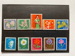 Pro Juventute Marken Bildnis / Blumen 1962-1963 **